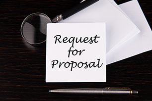 Black background with white sheet for Request for Proposal